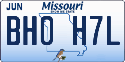 MO license plate BH0H7L