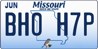MO license plate BH0H7P