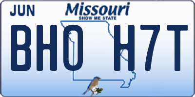 MO license plate BH0H7T