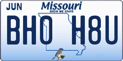 MO license plate BH0H8U