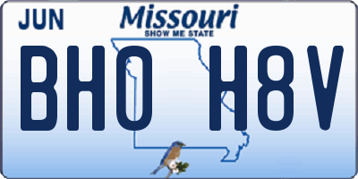 MO license plate BH0H8V