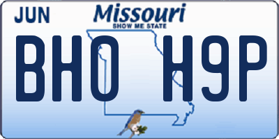 MO license plate BH0H9P