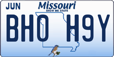 MO license plate BH0H9Y