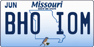 MO license plate BH0I0M