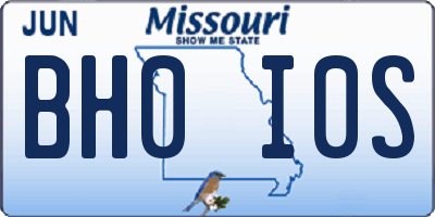MO license plate BH0I0S