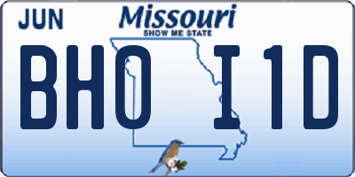 MO license plate BH0I1D