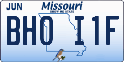 MO license plate BH0I1F