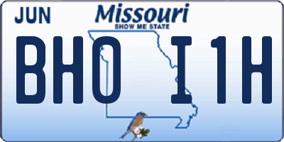 MO license plate BH0I1H