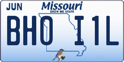 MO license plate BH0I1L