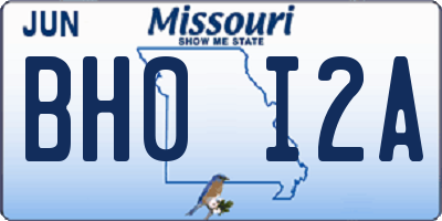 MO license plate BH0I2A