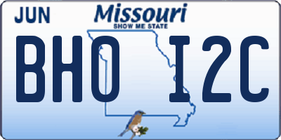 MO license plate BH0I2C