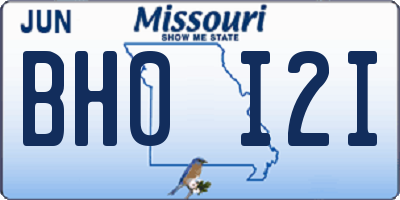 MO license plate BH0I2I