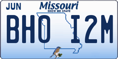 MO license plate BH0I2M