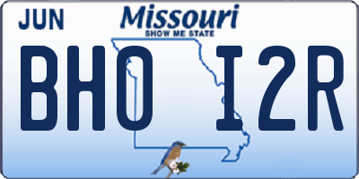MO license plate BH0I2R