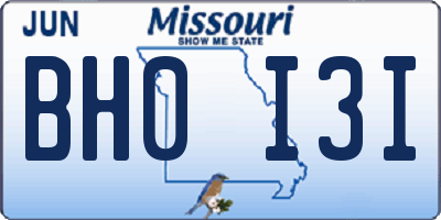 MO license plate BH0I3I