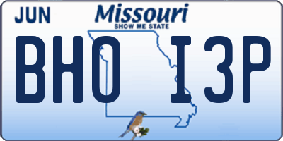 MO license plate BH0I3P