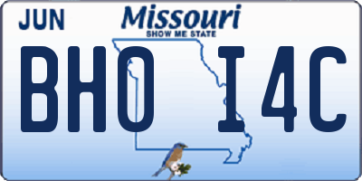 MO license plate BH0I4C
