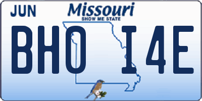 MO license plate BH0I4E