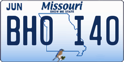MO license plate BH0I4O