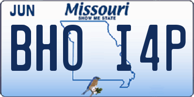 MO license plate BH0I4P
