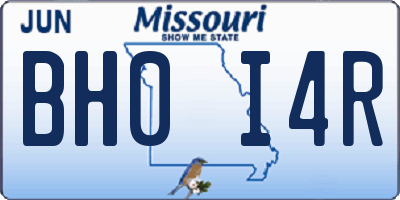 MO license plate BH0I4R