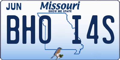 MO license plate BH0I4S