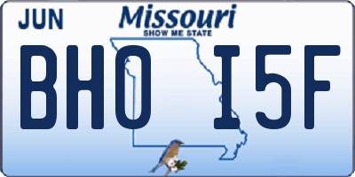 MO license plate BH0I5F