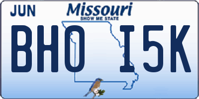 MO license plate BH0I5K