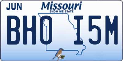MO license plate BH0I5M