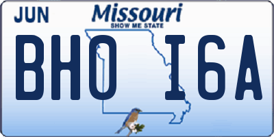 MO license plate BH0I6A