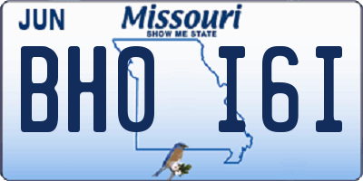 MO license plate BH0I6I