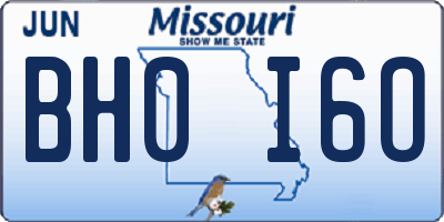 MO license plate BH0I6O