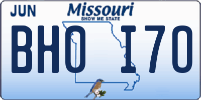 MO license plate BH0I7O