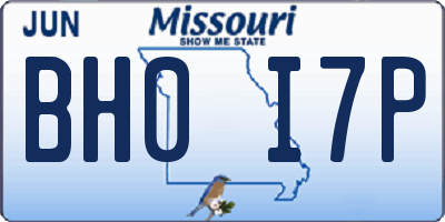 MO license plate BH0I7P