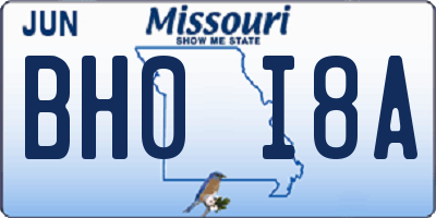 MO license plate BH0I8A