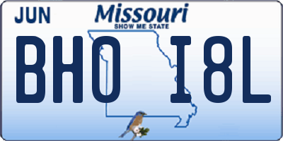 MO license plate BH0I8L