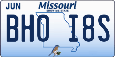 MO license plate BH0I8S