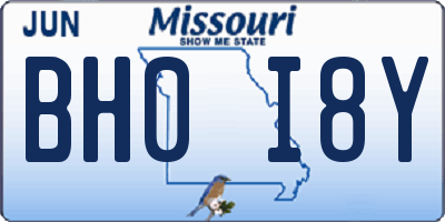 MO license plate BH0I8Y
