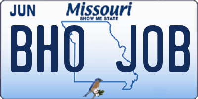 MO license plate BH0J0B