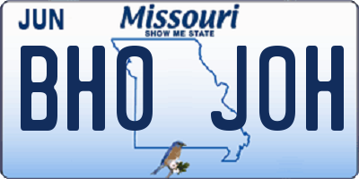 MO license plate BH0J0H