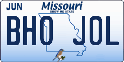 MO license plate BH0J0L