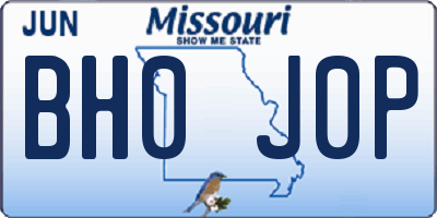 MO license plate BH0J0P