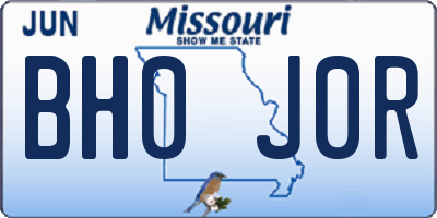 MO license plate BH0J0R