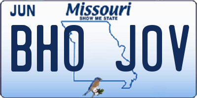 MO license plate BH0J0V