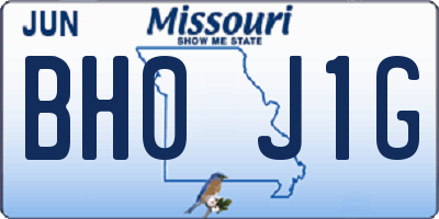 MO license plate BH0J1G
