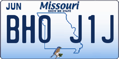 MO license plate BH0J1J