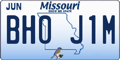 MO license plate BH0J1M