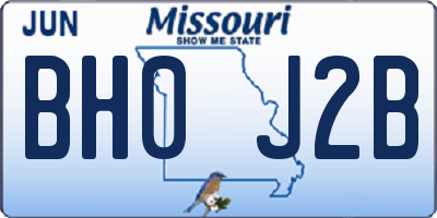MO license plate BH0J2B