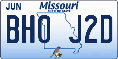 MO license plate BH0J2D