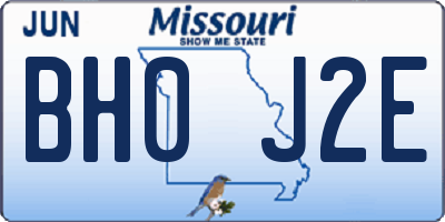 MO license plate BH0J2E